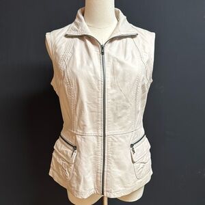 Jakett New York Cream Leather‎ Vest Size Small